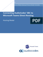 Connecting Audiocodes SBC To Microsoft Teams Direct Routing Hosting Model Configuration Note