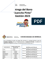 Cronograma de Entrega Del Bono JP 2023