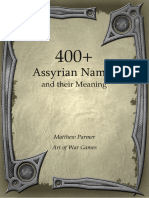400 Assyrian Names and Their Meaning