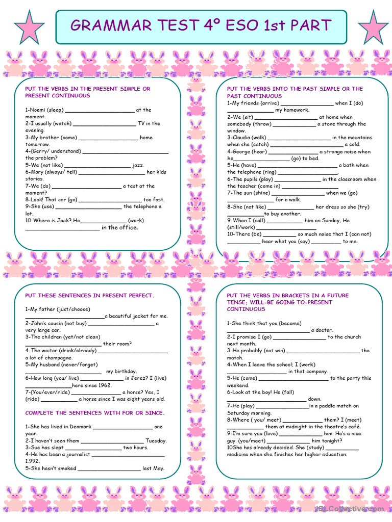 Grammar Test 4º ESO 1st Part 2 | PDF | Syntax | Language Mechanics