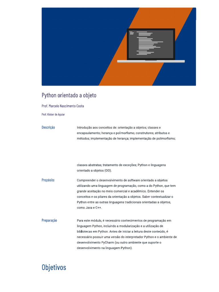 Python Orientado A Objetos | PDF