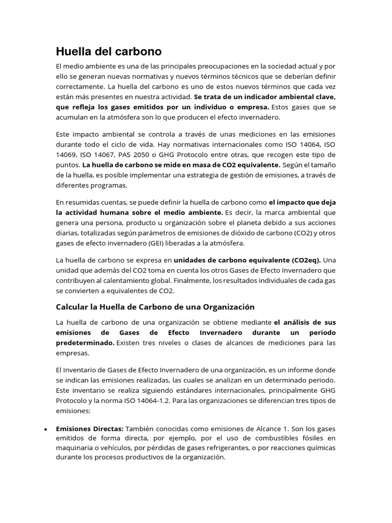 Guía para Medir la Huella de Carbono | PDF | Huella de carbono | Gases ...