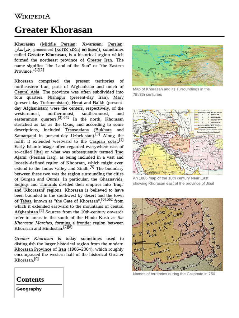 Greater Khorasan PDF