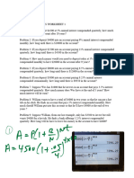 Interest Problems Worksheet 1 Answers