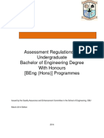 Assessment Regulations For Undergraduate Bachelor of Engineering Degree With Honours Beng Hons Programmes