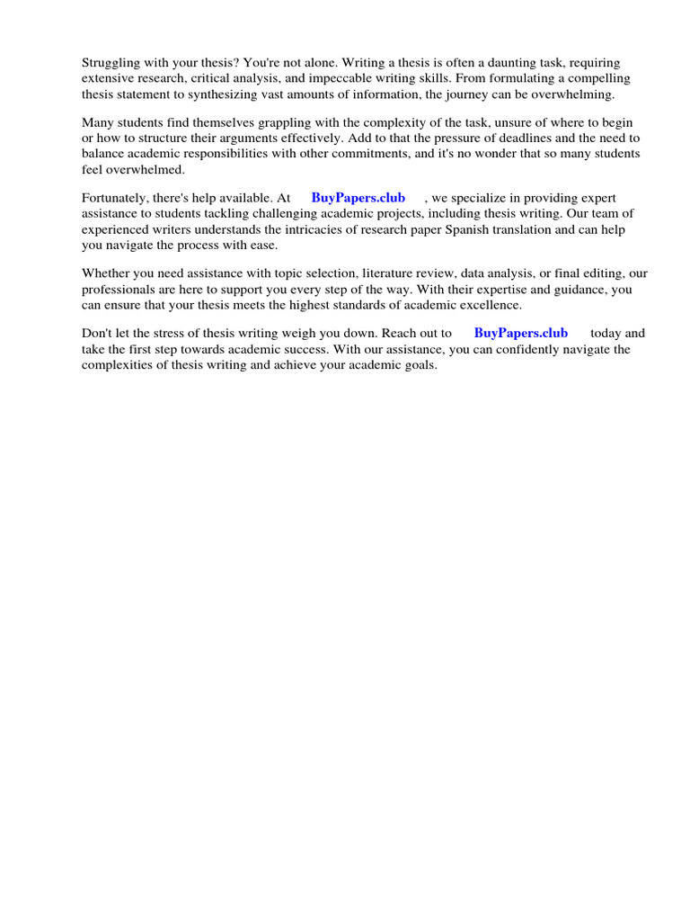 Research Paper Spanish Translation PDF Essays Thesis