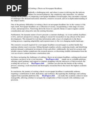 Newspaper Headlines Research Paper