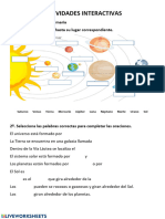 Actividades Interactivas: El Sistema Solar 2º de Primaria 1º. Arrastra Las Palabras Hasta Su Lugar Correspondiente