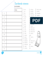 Ficha de Actividad Escribiendo Numeros