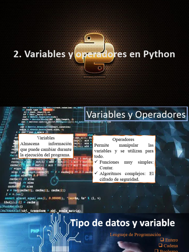 Variables y Operadores en Python | PDF | Tipo de datos | Python ...