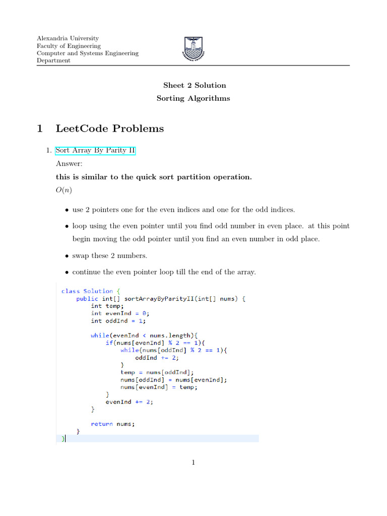 Sheet 2 Solutions | PDF | Algorithms And Data Structures | Algorithms