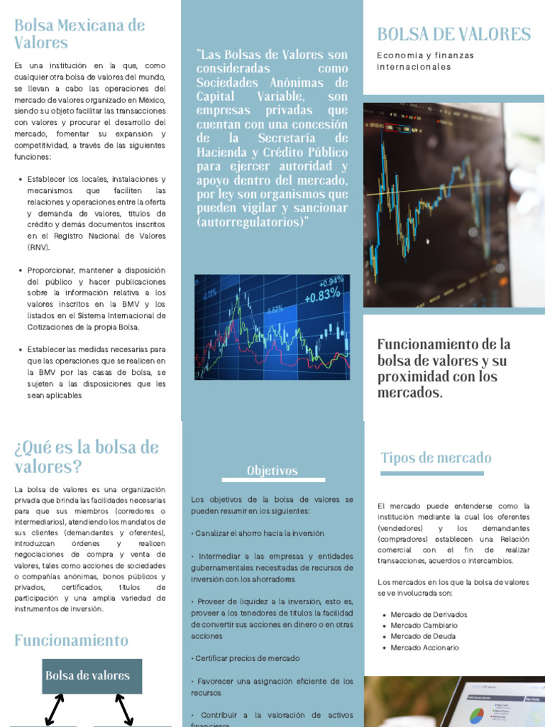 Tríptico Bolsa de Valores | PDF | Bolsa | Mercado (economía)