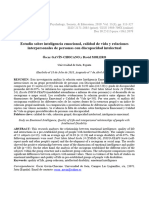 Estudio Sobre Inteligencia Emocional, Calidad de Vida y Relaciones Interpersonales de Personas Con Discapacidad Intelectual