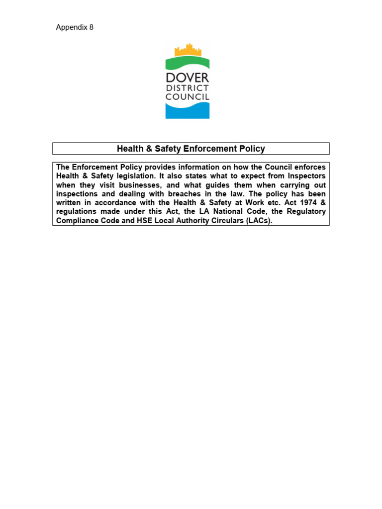 Health & Safety Enforcement Policy Guide | PDF | Prosecutor ...