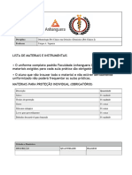 Lista Materiais Oclusão e Dentística