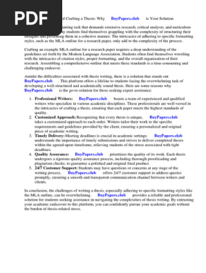 Example Mla Outline for Research Paper