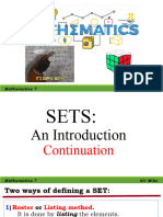 Math 7 - Lesson 1 (Sets - An Introduction) - Part 2 Cont.