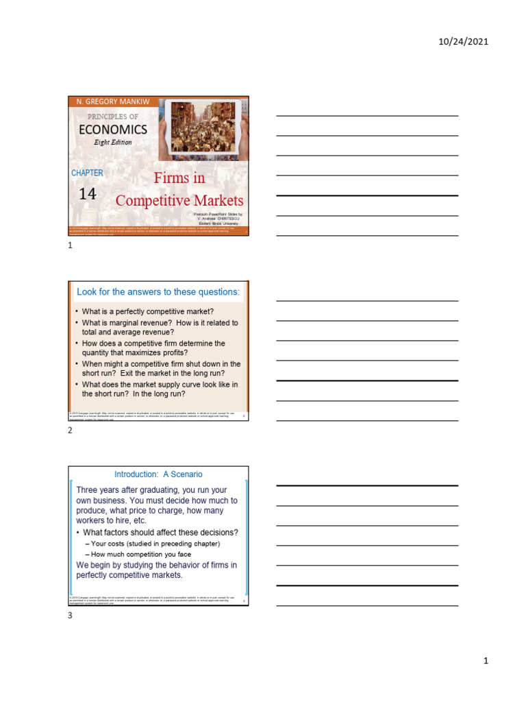 Premium CH 14 Firms in Competitive Markets | PDF | Perfect Competition ...