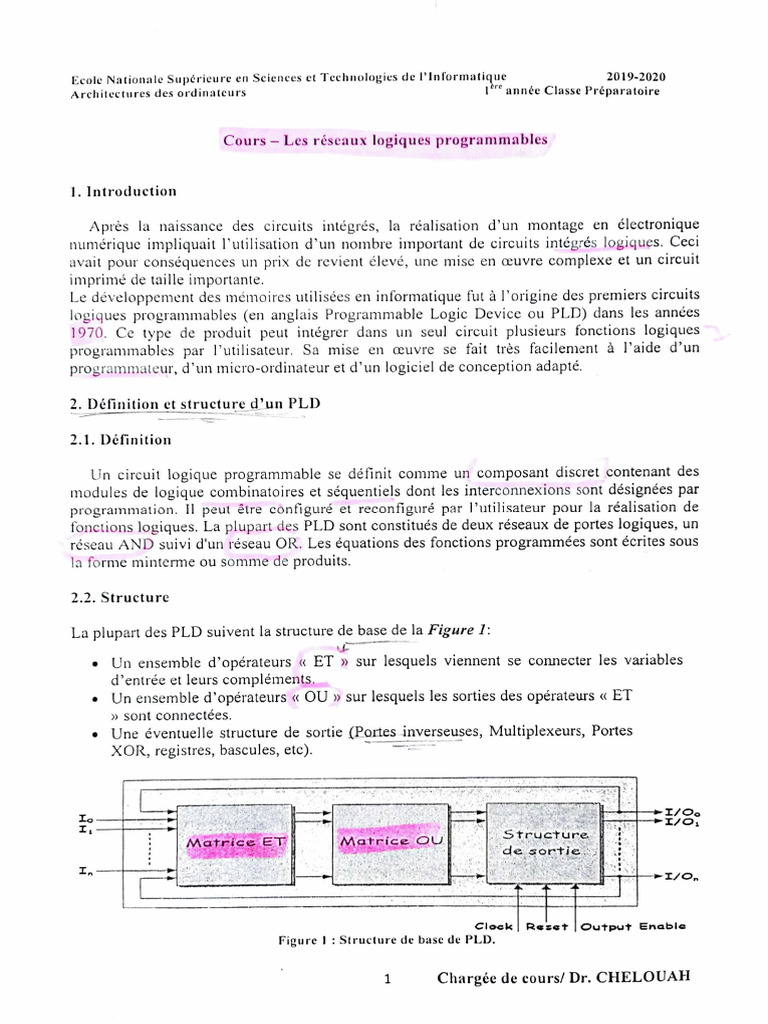 Les Reseaux Logiques Programmables 2019 2020 | PDF | Circuit ...