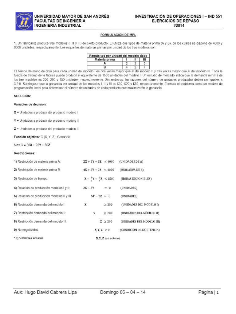 Ejercicios de Repaso Primer Parcial | PDF