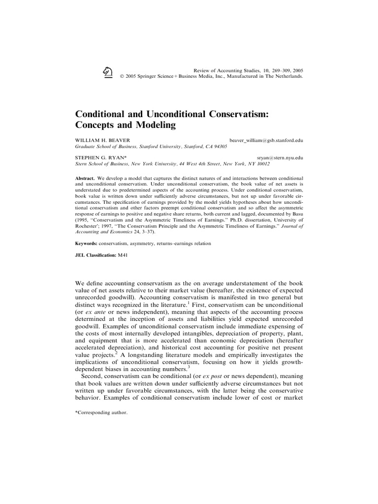 Interactions of Conservatism in Accounting | PDF | Book Value ...