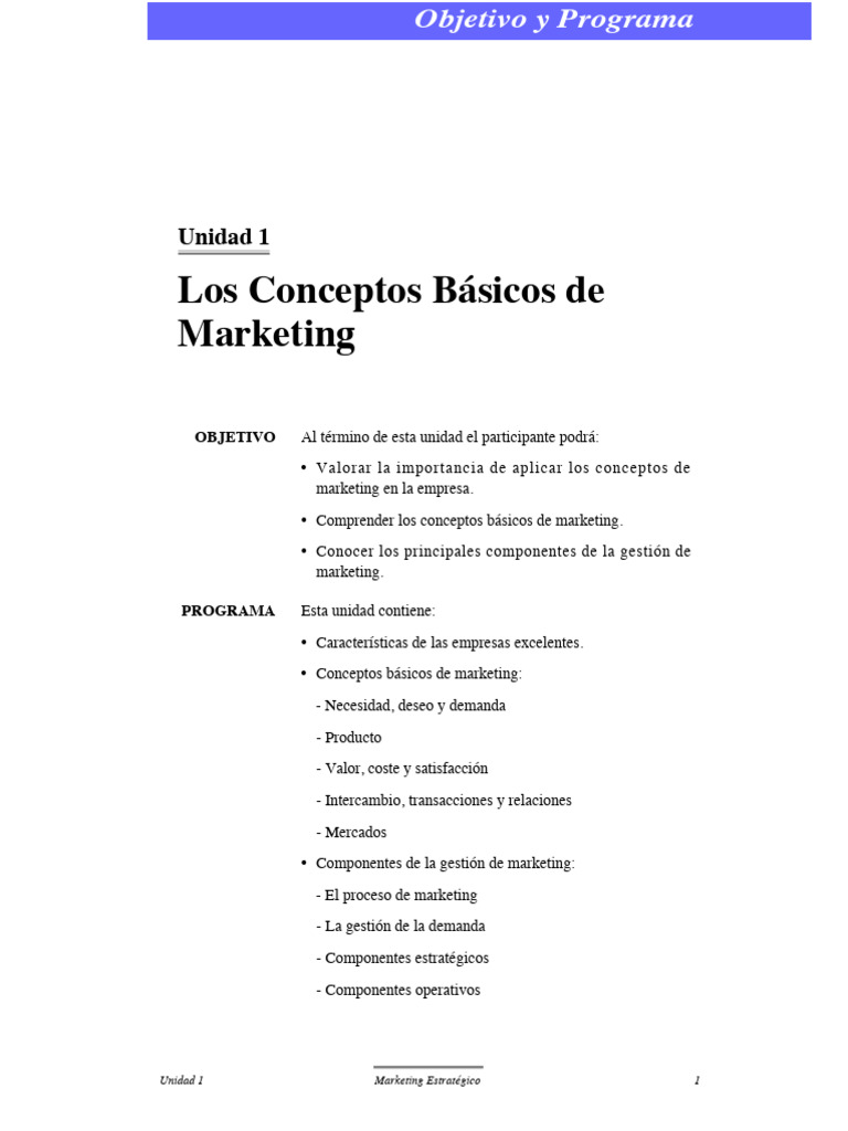 Conceptos Clave del Marketing Empresarial | PDF | Marketing | Producto ...