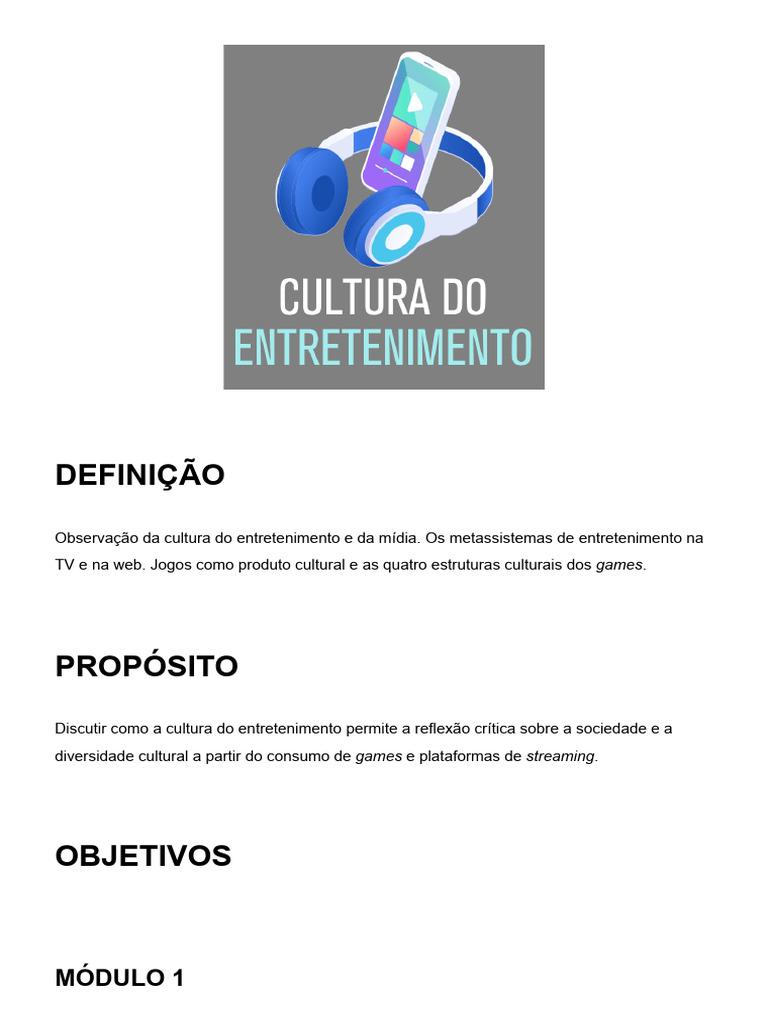 Cultura do Entretenimento e Mídia | PDF | Streaming de mídia | Comunicação