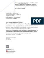 Carta Agradecimento Colégio Objetivo