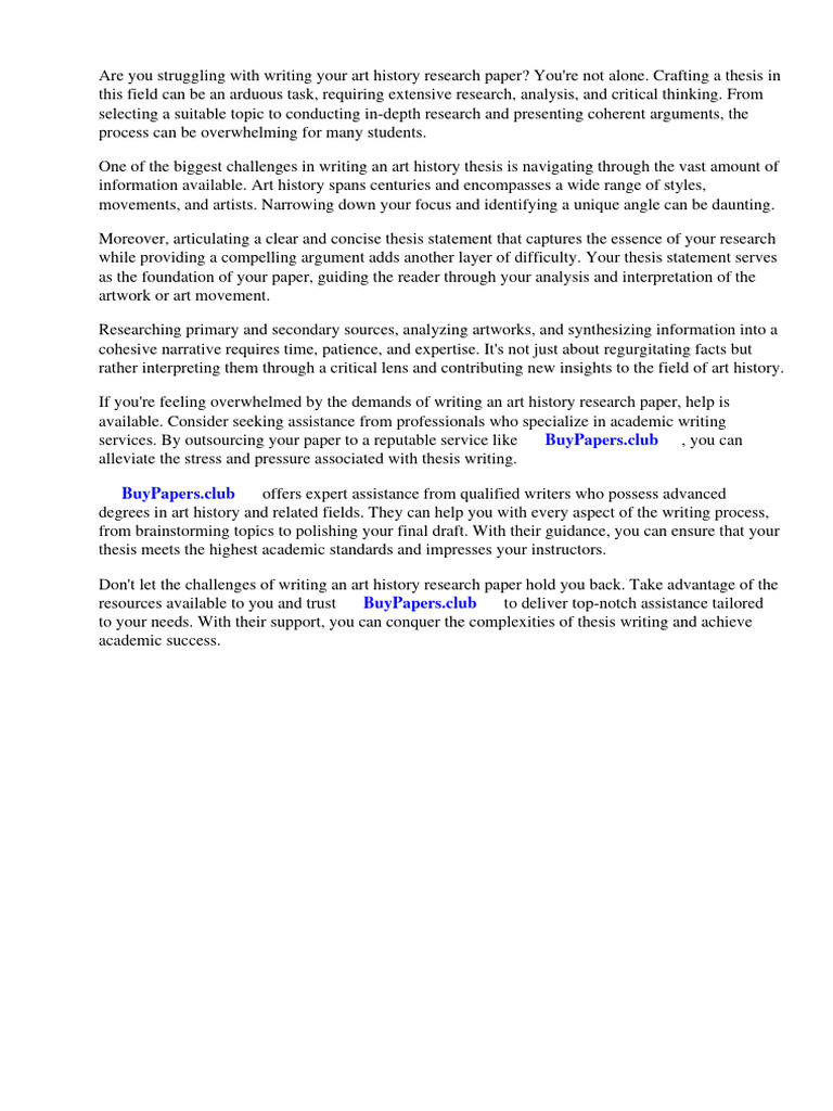 Writing Art History Research Paper PDF Essays Paintings