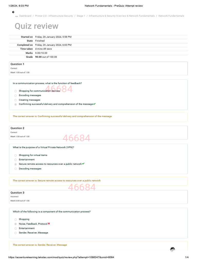 Network fundamentals prequiz attempt review pdf computer