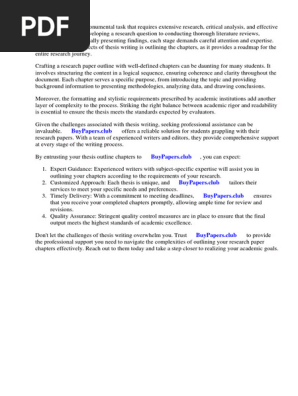 Research Paper Outline Chapters