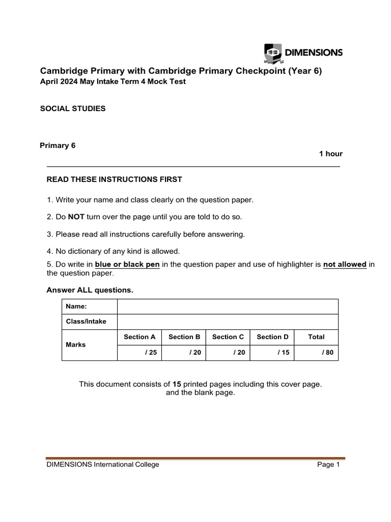 Cambridge primary with cambridge primary checkpoint year 6 pdf
