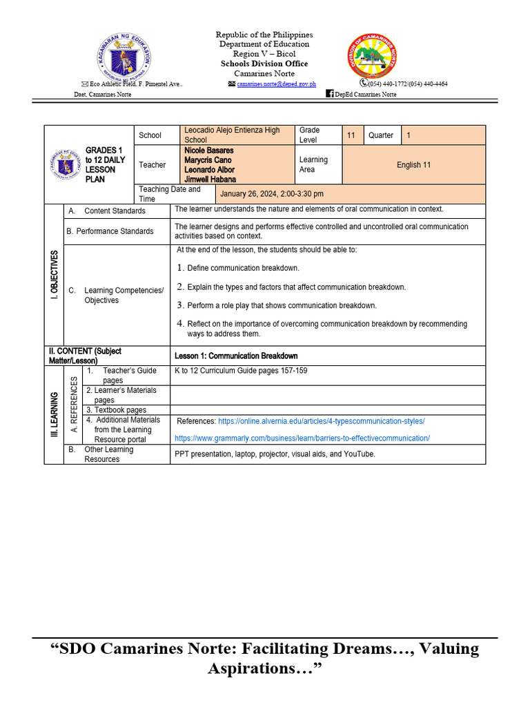 Detailed Lesson Plan - Deped | PDF | Communication | Metaphor