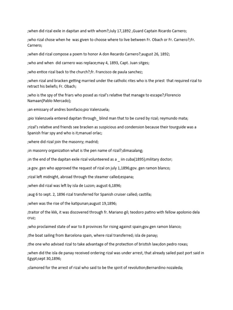 Rizal s death and exile reviewer anki pdf