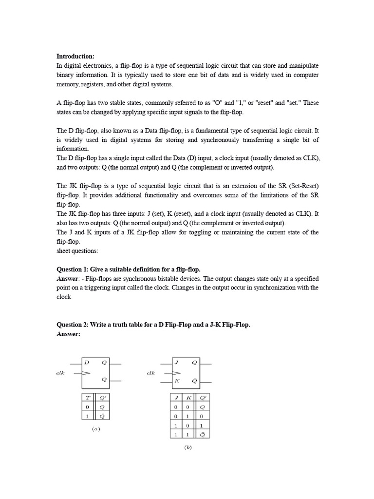 Flip Flop | Download Free PDF | Electrical Circuits | Electronics
