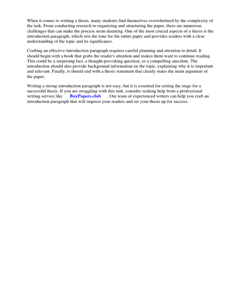 Example of a Introduction Paragraph in a Research Paper | PDF | Essays ...