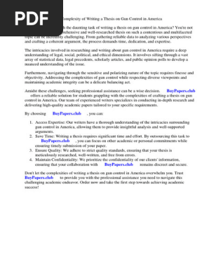 Research Paper Gun Control America
