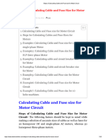 Steps of Calculating Cable and Fuse Size For Motor Circuit