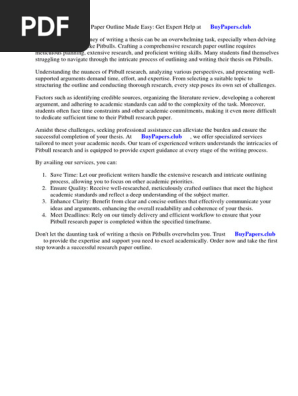 Pitbull Research Paper Outline