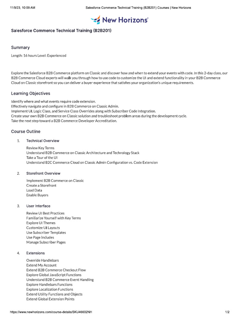 Salesforce B2B Commerce Cloud - B2B201 | PDF