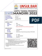 Kartu Peserta Seleksi Mandiri Unsulbar 2022 20220701102217