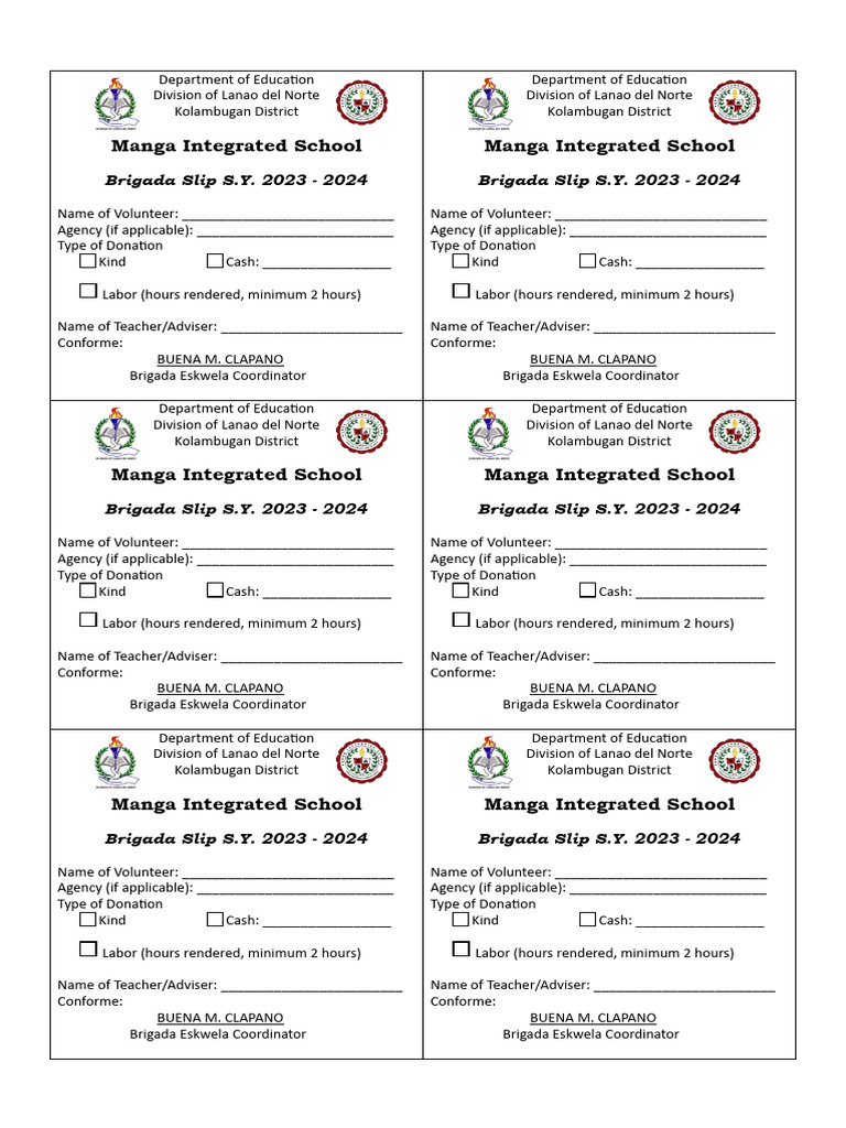 Brigada slip pdf