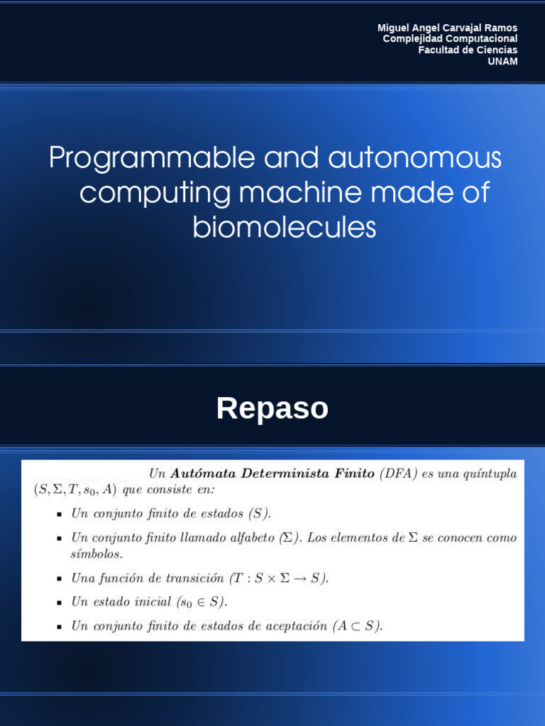 Programmable and Autonomous Computing Machine Made of Biomolecules ...