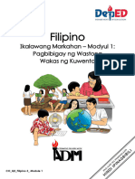 Filipino3 - Q2 - M1 - Pagbibigay NG Wastong Wakas NG Kwento