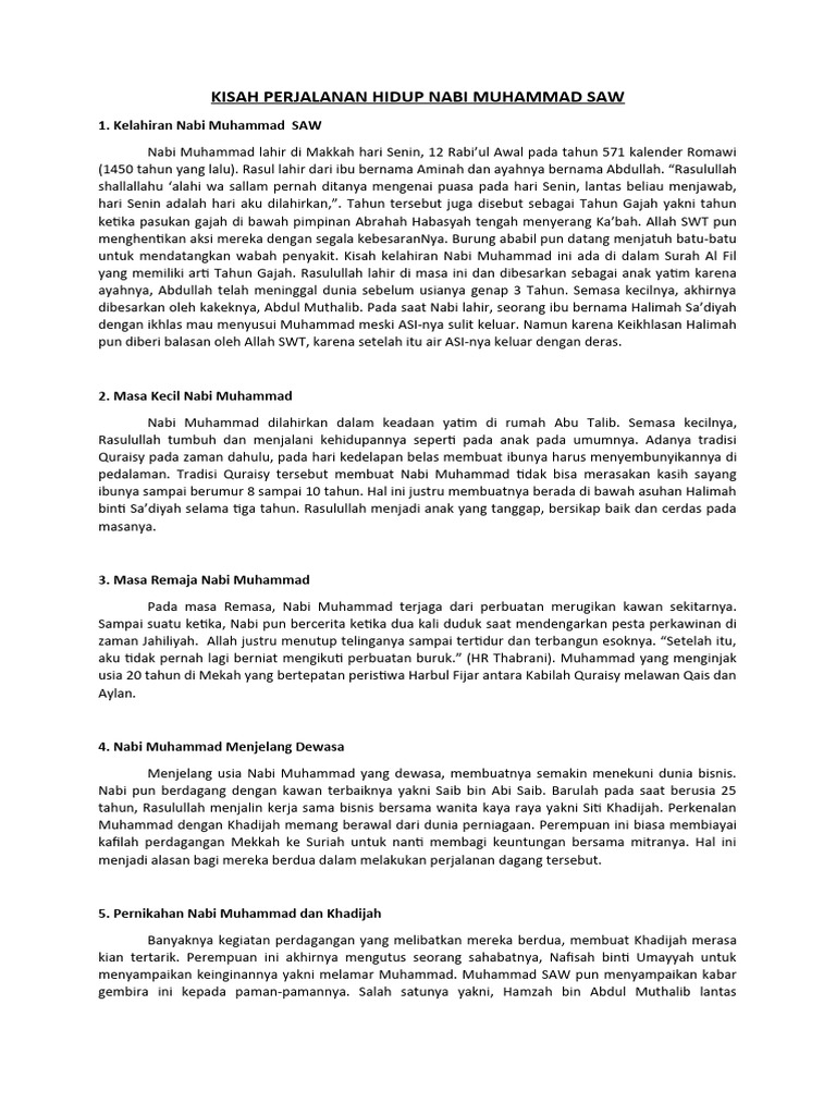 Kehidupan Nabi Muhammad dan penyebaran Islam