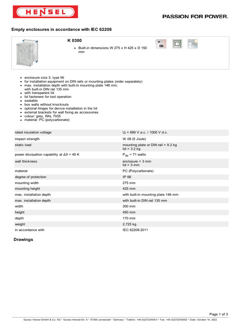 IEC 62208 Compliant Enclosure Specs | PDF | Building Engineering ...