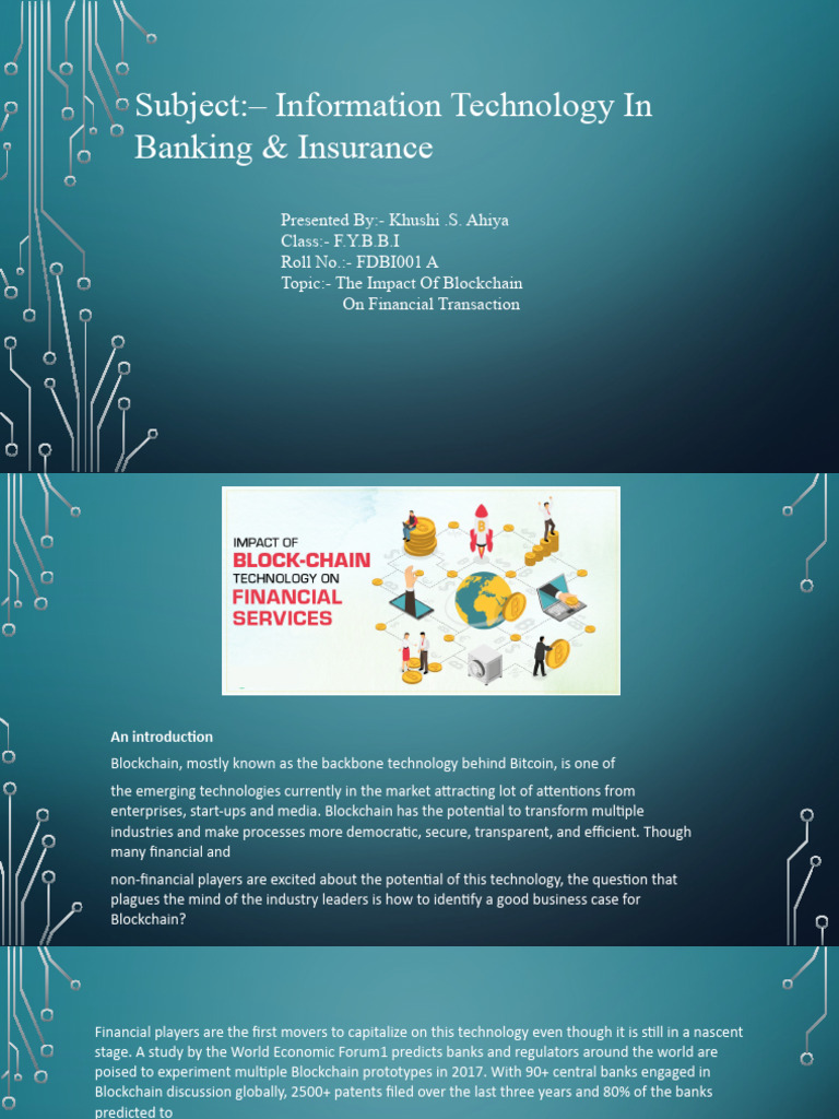 FYBBI-01-A The Impact of Blockchain On Financial Transactions | PDF ...