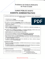 Prova - Agente - Administrativo de Concurso