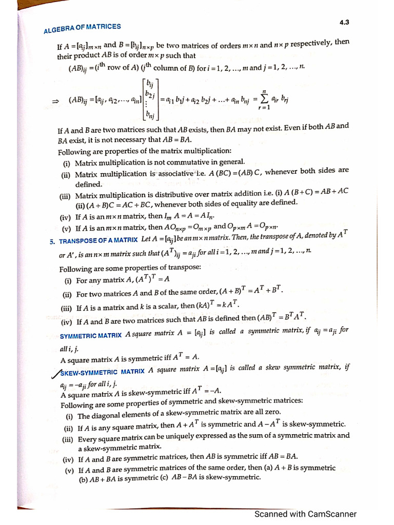Matrices Pdf