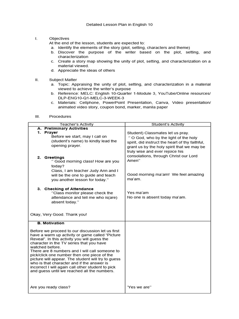 TTL 1 - Detailed Lesson Plan in English 10 - ENG3B | PDF | Hades | Orpheus